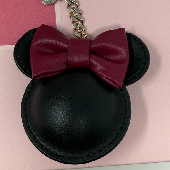 NWT Kate Spade New York x Disney Minnie Mouse Leather Bag Charm Gold Tone - Picture 10 of 11